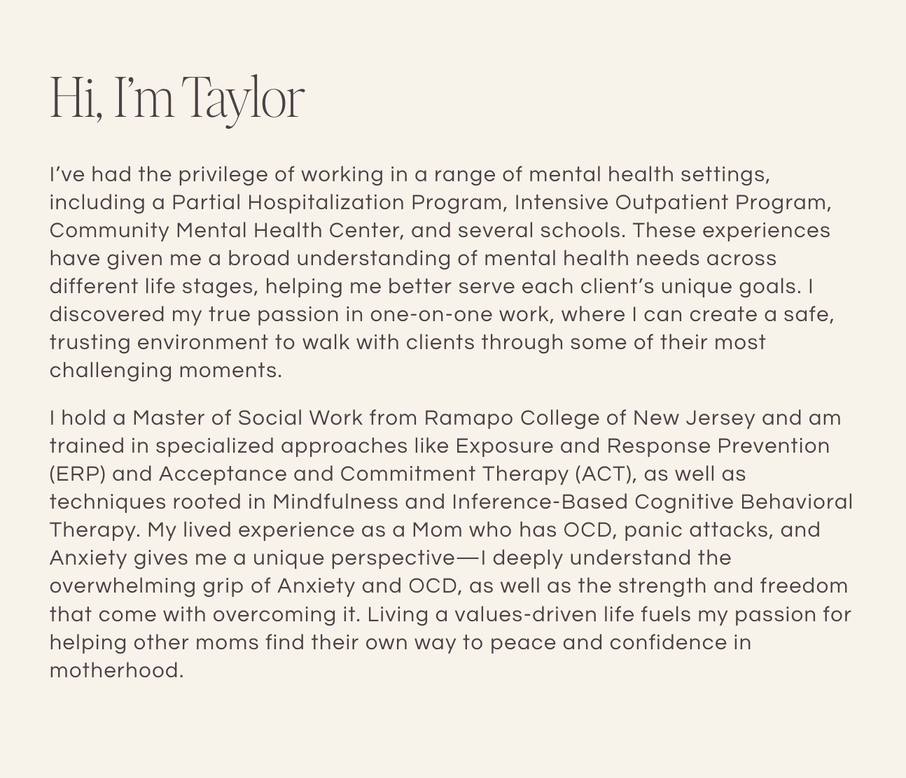 example of therapist websites with credentials